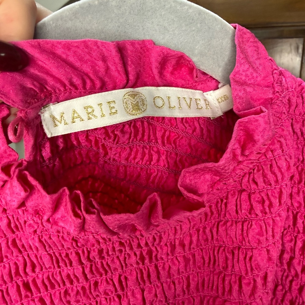 Marie Oliver Fuchsia Ruffled Blouse - Picture 3 of 3